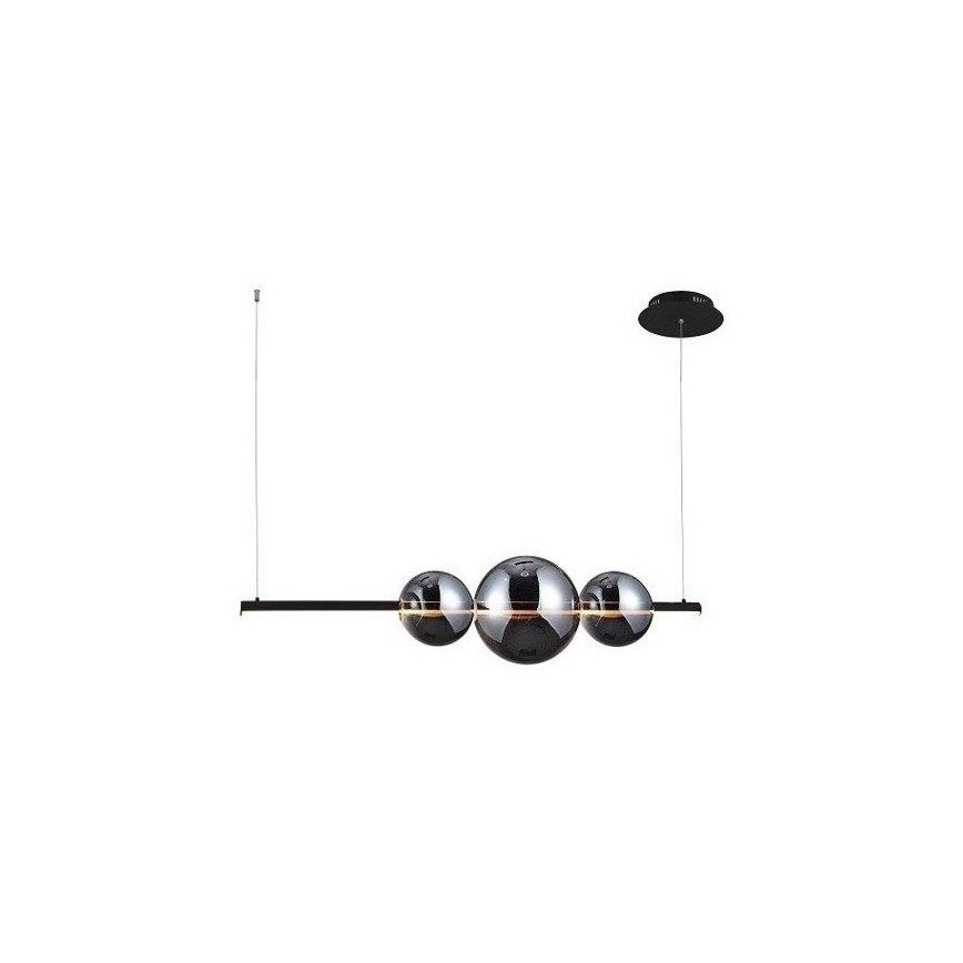Azzardo - Náhradné sklo k lustru SANDRA čierna/chrómová - veľké pr. 22 cm