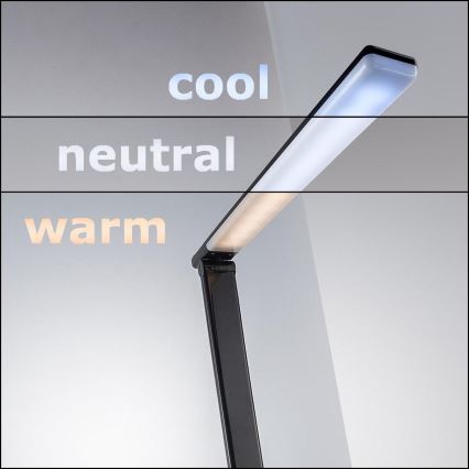 B.K. Licht 1004 - LED Stmievateľná dotyková stolná lampa s USB LED/5W/230V čierna