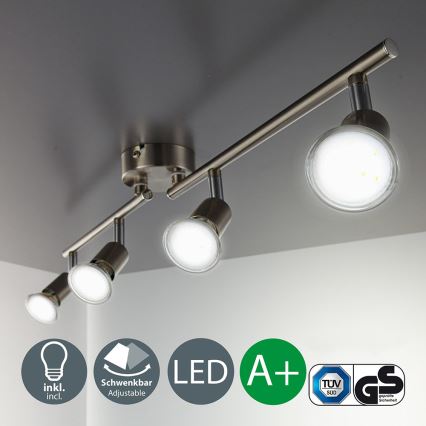 B.K.Licht BKL1024 - LED Bodové svietidlo ESENTIALS 4xGU10/3W/230V 3000K