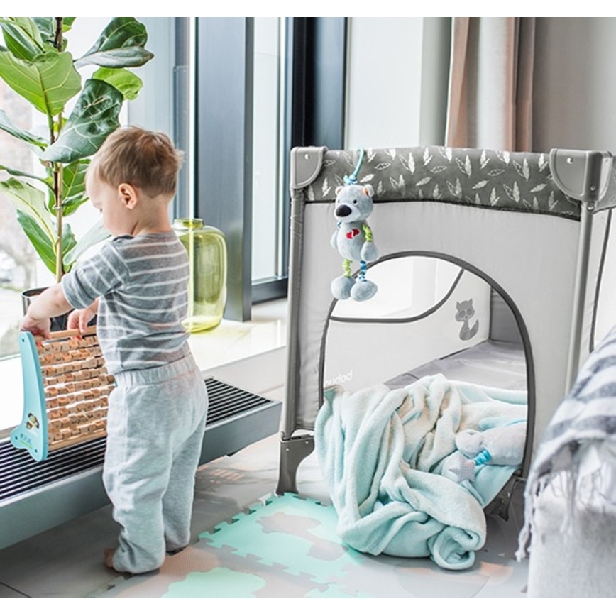 BabyOno - Cestovná postieľka BASIC sivá