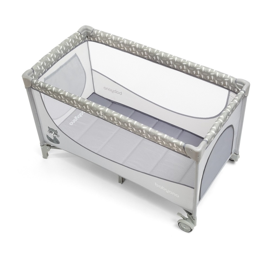 BabyOno - Cestovná postieľka BASIC sivá