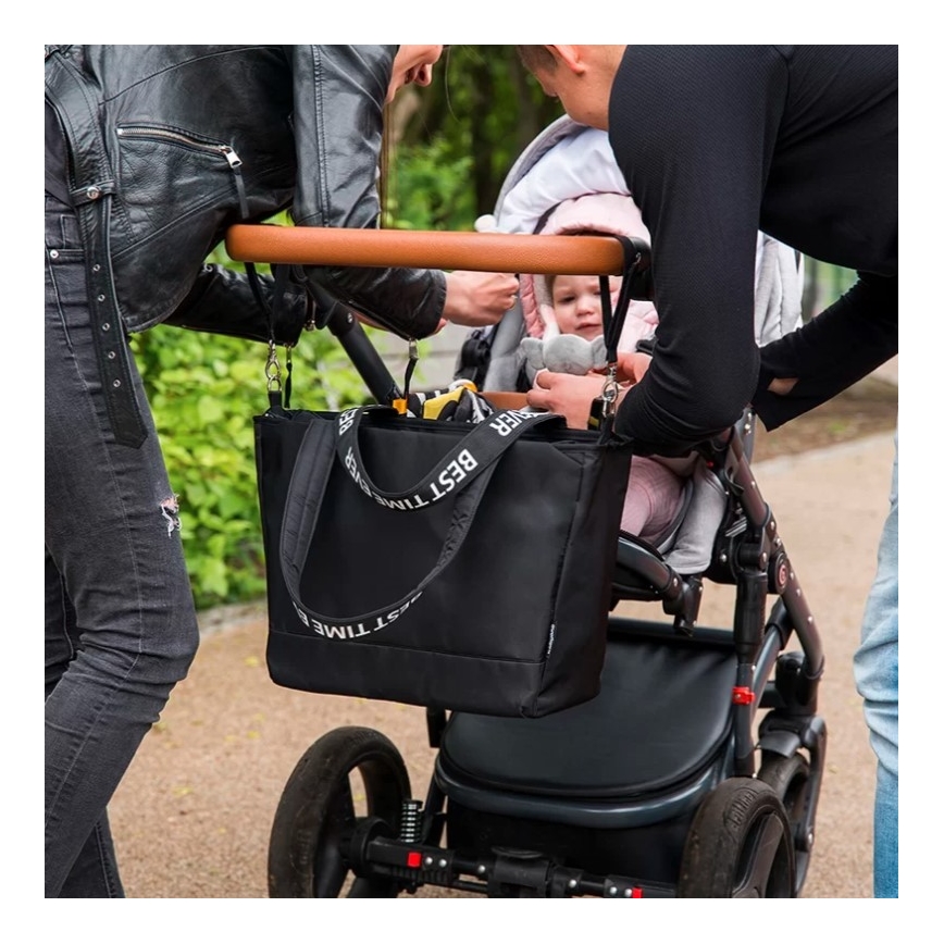 BabyOno - Prebaľovacia taška na kočík Best Time Ever čierna