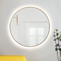 Baltica Design - LED kúpeľňové nástenné zrkadlo s podsvietením BRIGHT LED/15W/230V 3000K pr. 80 cm IP65 zlaté