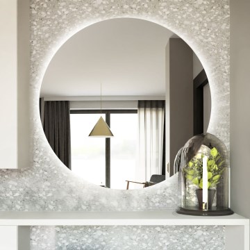 Baltica Design - LED kúpeľňové nástenné zrkadlo s podsvietením BRIGHT LED/15W/230V 6500K pr. 90 cm IP65