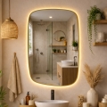 Baltica Design - LED kúpeľňové nástenné zrkadlo s podsvietením STONE CALM LED/15W/230V 2700K 90x60 cm IP65 zlaté