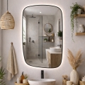 Baltica Design - LED Kúpeľňové nástenné zrkadlo s podsvietením STONE CALM LED/15W/230V 4500K 90x60 cm IP65 čierna
