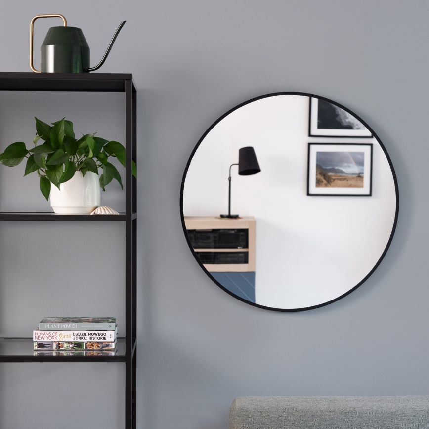 Baltica Design - LED kúpeľňové nástenné zrkadlo s podsvietením BRIGHT LED/15W/230V 3000K pr. 80 cm IP65 čierna