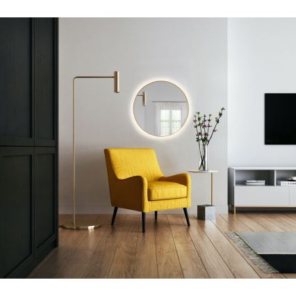 Baltica Design - LED kúpeľňové nástenné zrkadlo s podsvietením BRIGHT LED/15W/230V 3000K pr. 80 cm IP65 zlaté
