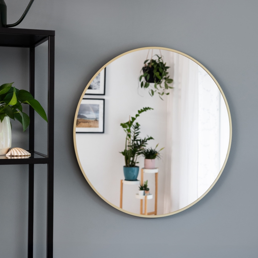 Baltica Design - LED kúpeľňové nástenné zrkadlo s podsvietením BRIGHT LED/15W/230V 3000K pr. 80 cm IP65 zlaté