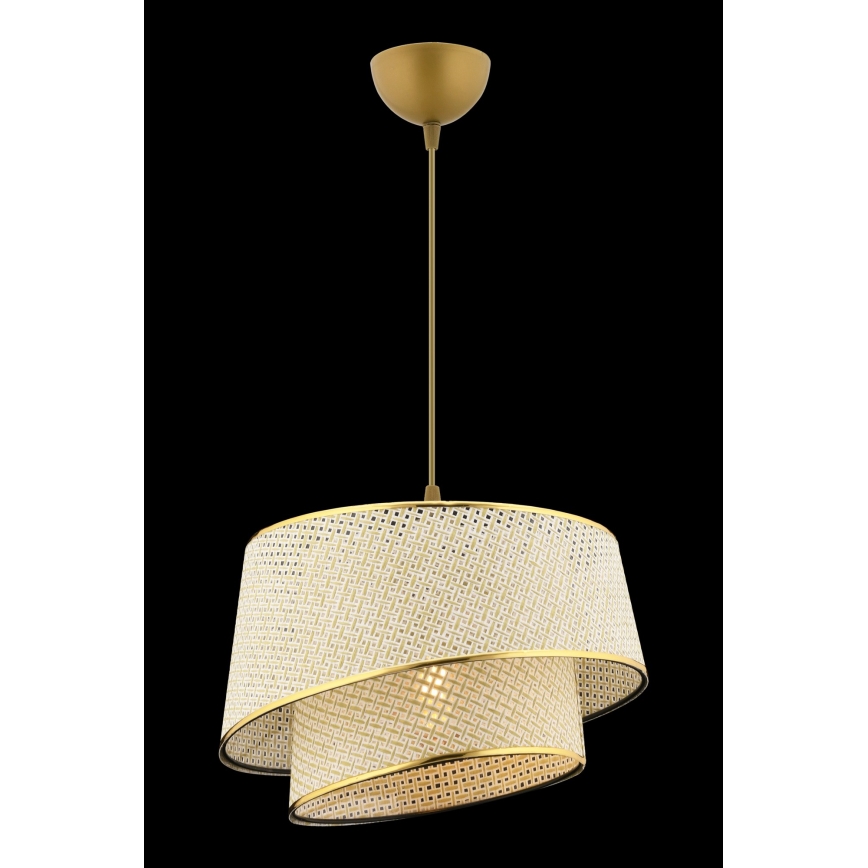 BARETTE 1xE27/60W/230V krémová/zlatá závesná lampa
