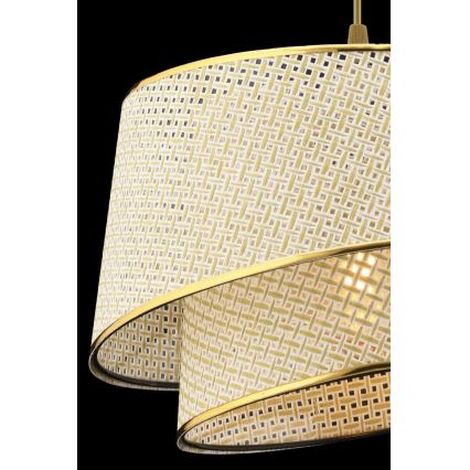 BARETTE 1xE27/60W/230V krémová/zlatá závesná lampa