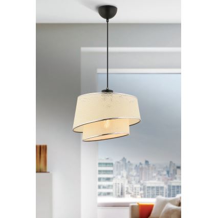 BARETTE stropná lampa 1xE27/60W/230V krémová/lesklý chróm