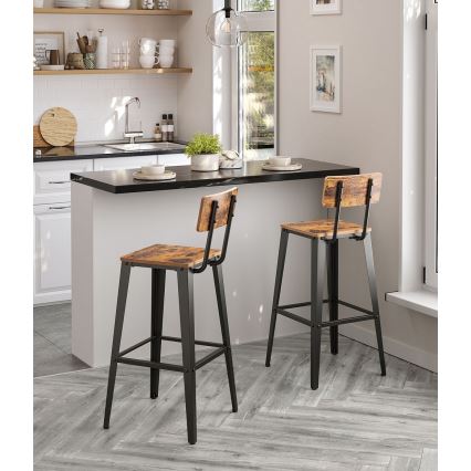 Barová stolička AVEN hnedá/čierna