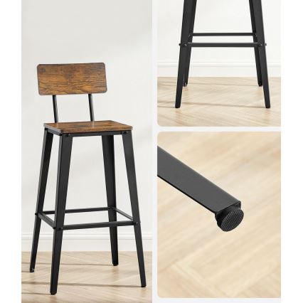 Barová stolička AVEN hnedá/čierna