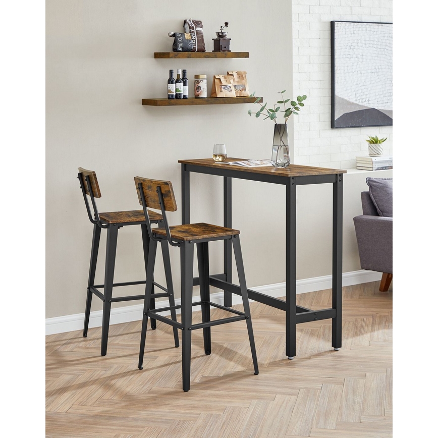 Barová stolička AVEN hnedá/čierna