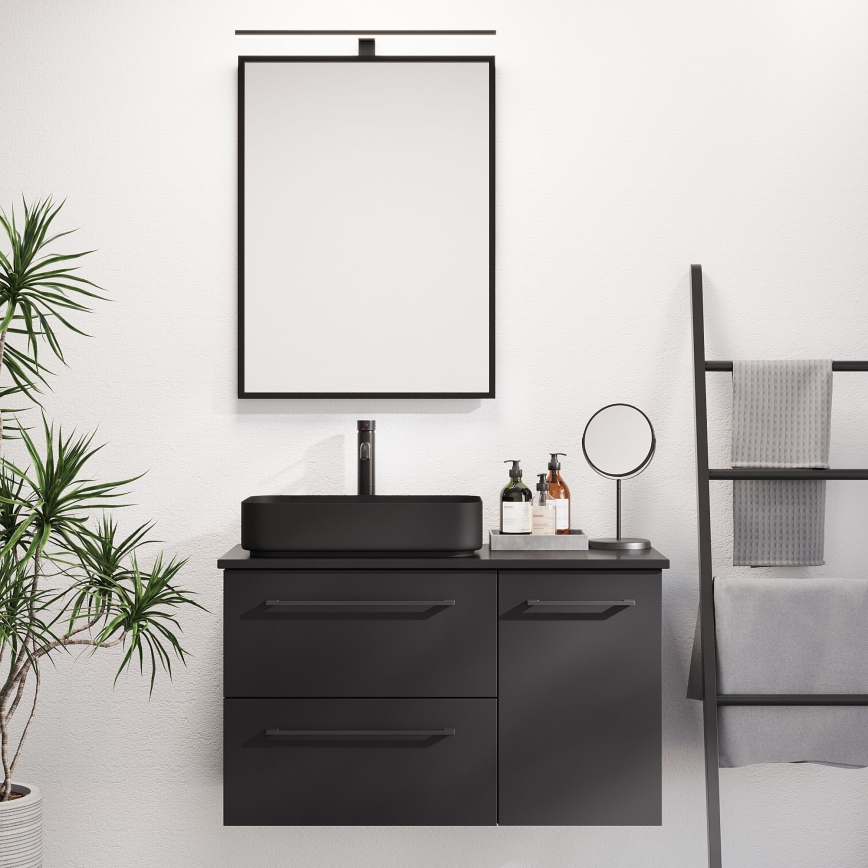 BATH DELUXE 01-060-05-02-00 - Kúpeľňové zrkadlo BORGSTED 60x80 cm čierna