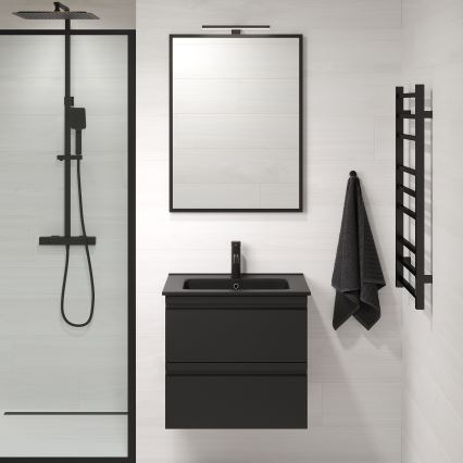 BATH DELUXE 01-060-05-02-00 - Kúpeľňové zrkadlo BORGSTED 60x80 cm čierna
