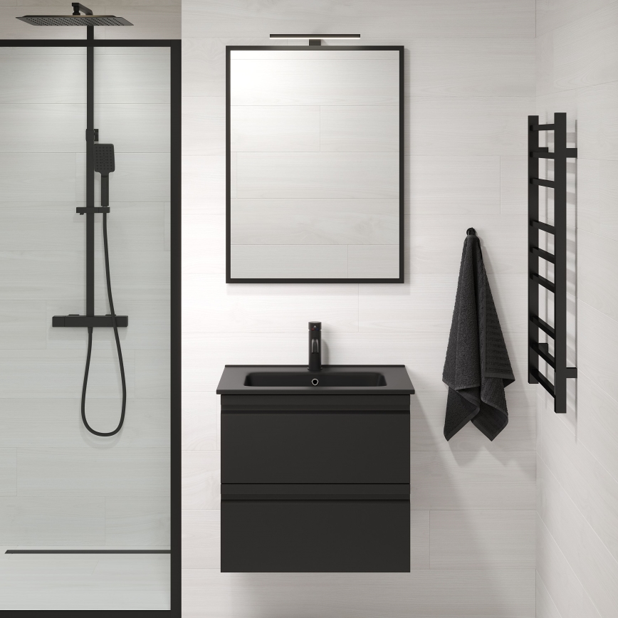 BATH DELUXE 01-060-05-02-00 - Kúpeľňové zrkadlo BORGSTED 60x80 cm čierna