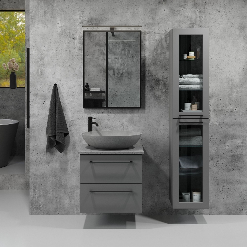 BATH DELUXE 01-060-05-02-00 - Kúpeľňové zrkadlo BORGSTED 60x80 cm čierna