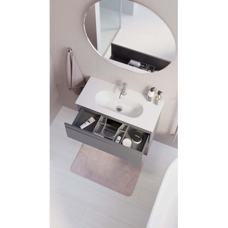 BATH DELUXE 01-080-00-58-00 - Kúpeľňové zrkadlo NORDBORG pr. 80 cm
