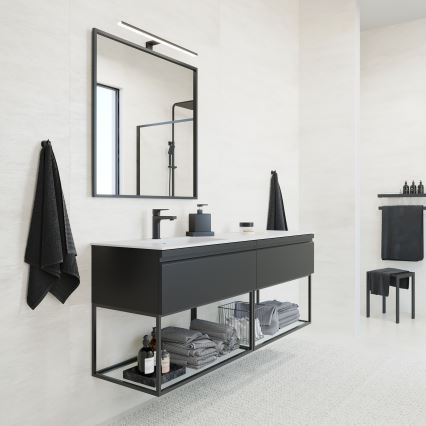 BATH DELUXE 01-080-05-02-00 - Kúpeľňové zrkadlo BORGSTED 80x80 cm čierna