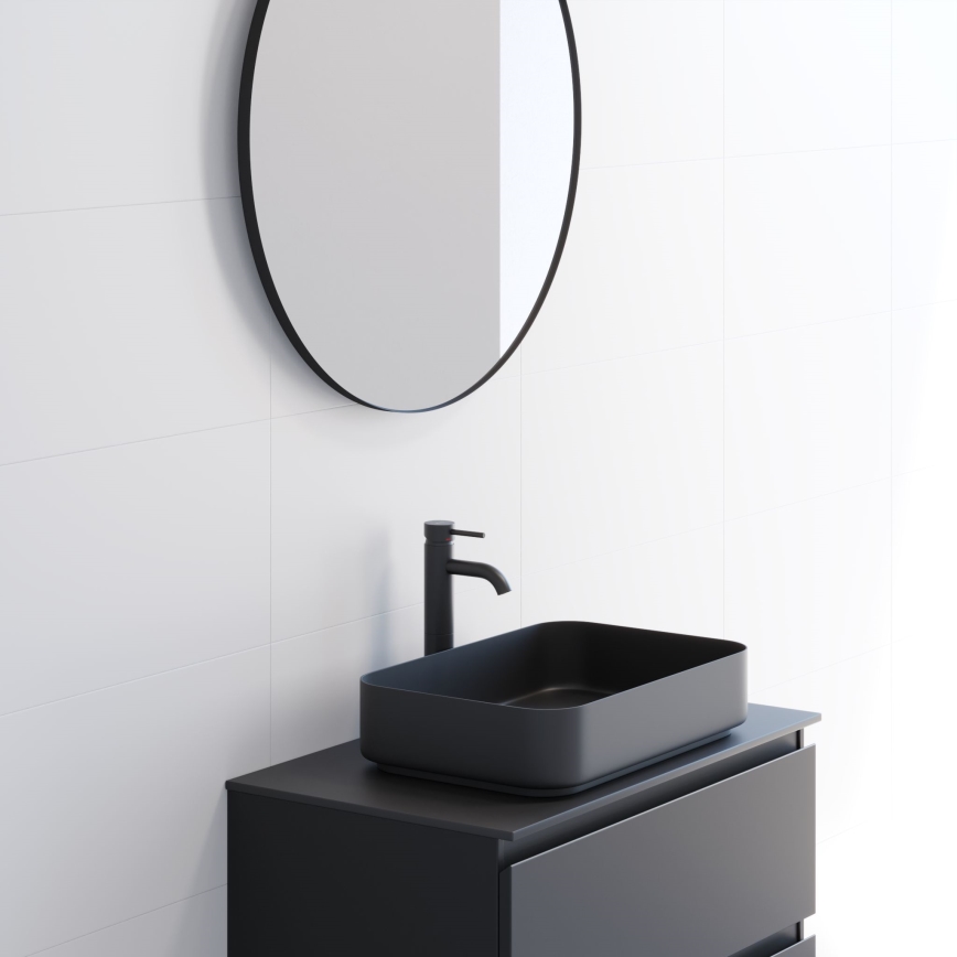 BATH DELUXE 01-080-09-02-00 - Kúpeľňové zrkadlo BORGSTED pr. 80 cm čierna