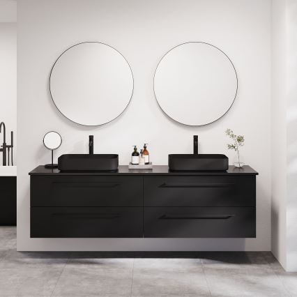 BATH DELUXE 01-080-09-02-00 - Kúpeľňové zrkadlo BORGSTED pr. 80 cm čierna