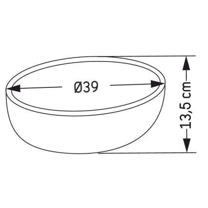 BATH DELUXE 06-039-19-23-00 - Umývadlo na dosku BERGEN Ø 39 cm betón/sivá
