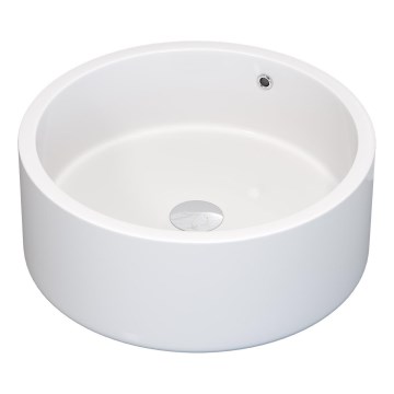 BATH DELUXE 06-041-53-11-00 - Umývadlo na dosku RUNDTOM pr. 41,5 cm keramika/lesklá biela