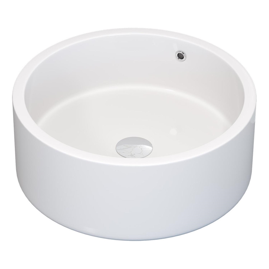 BATH DELUXE 06-041-53-11-00 - Umývadlo na dosku RUNDTOM pr. 41,5 cm keramika/lesklá biela