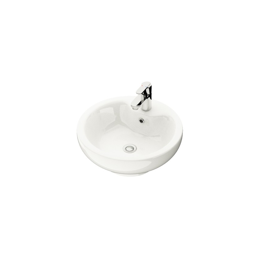 BATH DELUXE 06-045-11-11-00 - Umývadlo na dosku DRAMMEN pr. 40,1 cm keramika/lesklá biela