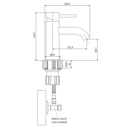 BATH DELUXE 28-005-01-02-04 - Umývadlová batéria DRAGOR 15,6 cm matná čierna