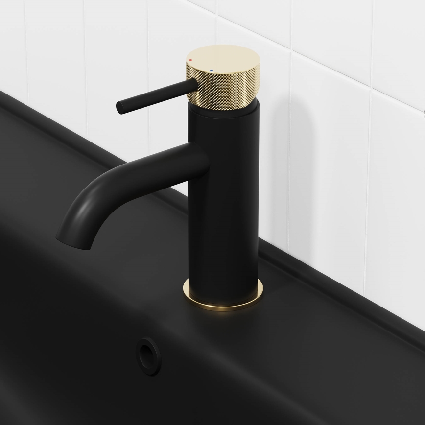 BATH DELUXE 28-005-03-72-00 - Umývadlová batéria ANHOLT 15,6 cm čierna/mosadz