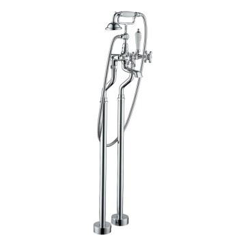 BATH DELUXE 28-108-01-60-00 - Voľne stojacia vaňová sada s batériou AEROSKOBING 106,3 cm lesklý chróm