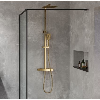 BATH DELUXE 31-120-06-70-00 - Sprchová sada s termostatickou batériou NAESBY kefovaná mosadz
