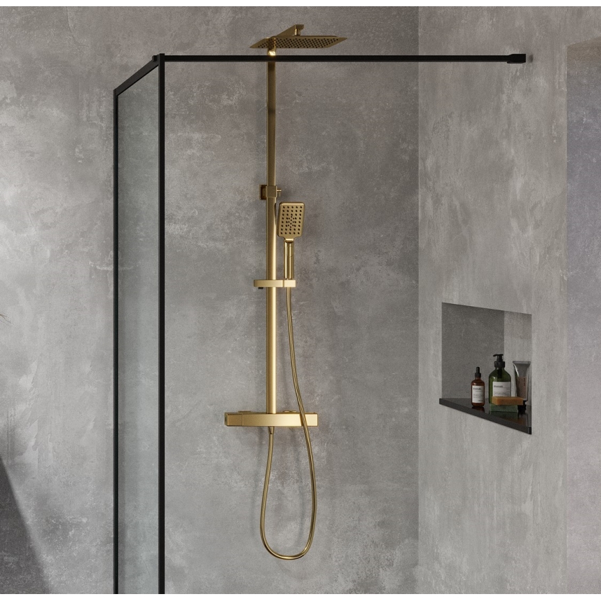 BATH DELUXE 31-120-06-70-00 - Sprchová sada s termostatickou batériou NAESBY kefovaná mosadz