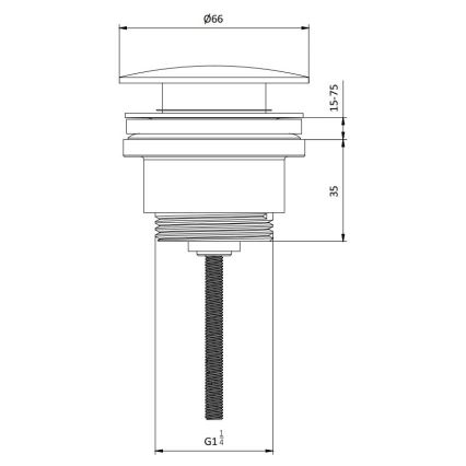 BATH DELUXE 33-004-05-02-04 - Umývadlový výpust RODBY pr. 6,6 cm čierna