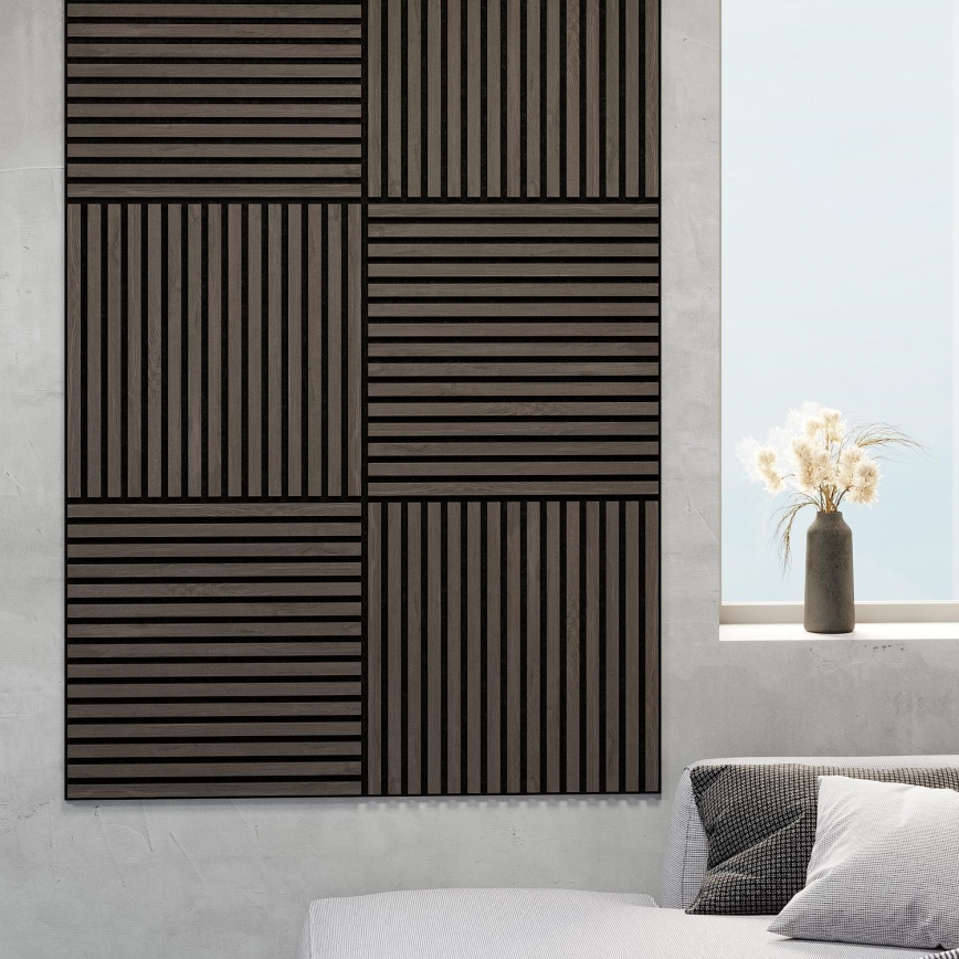 BATH DELUXE 54-060-08-84-12 - SADA 4x Akustický obkladový panel DANVIKEN 60x60 cm orech
