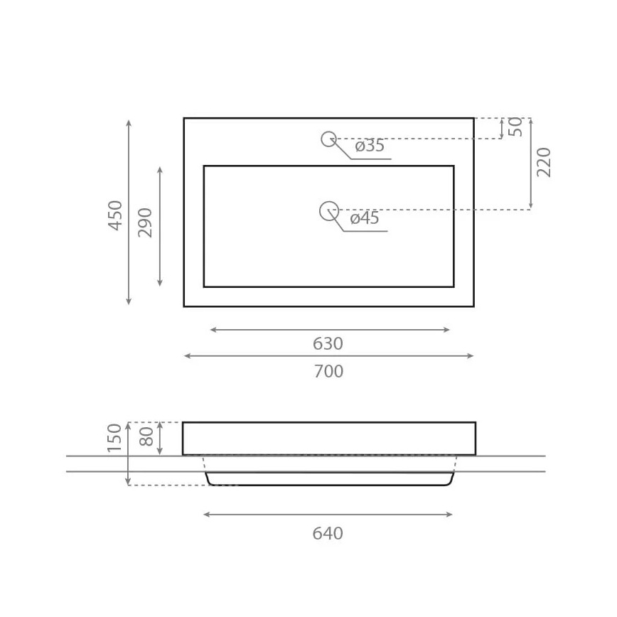 Bathco 0023 - Zapustené umývadlo MANCHESTER 70x45 cm porcelán/biela
