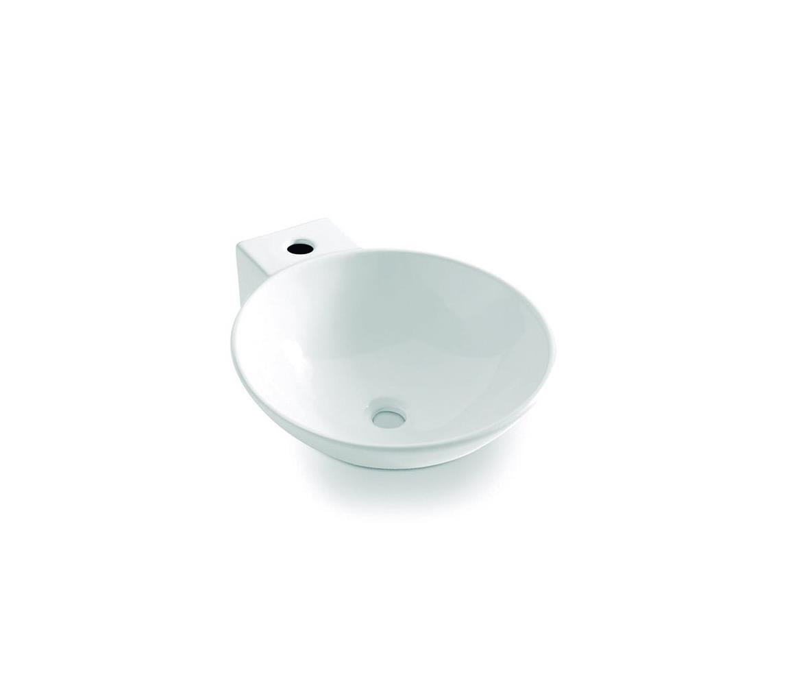 Bathco 0028 - Umývadlo na dosku BAYONA 42x50,5 cm porcelán/biela 0028