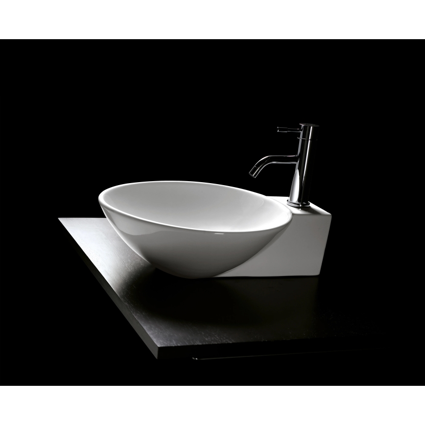Bathco 0028 - Umývadlo na dosku BAYONA 42x50,5 cm porcelán/biela