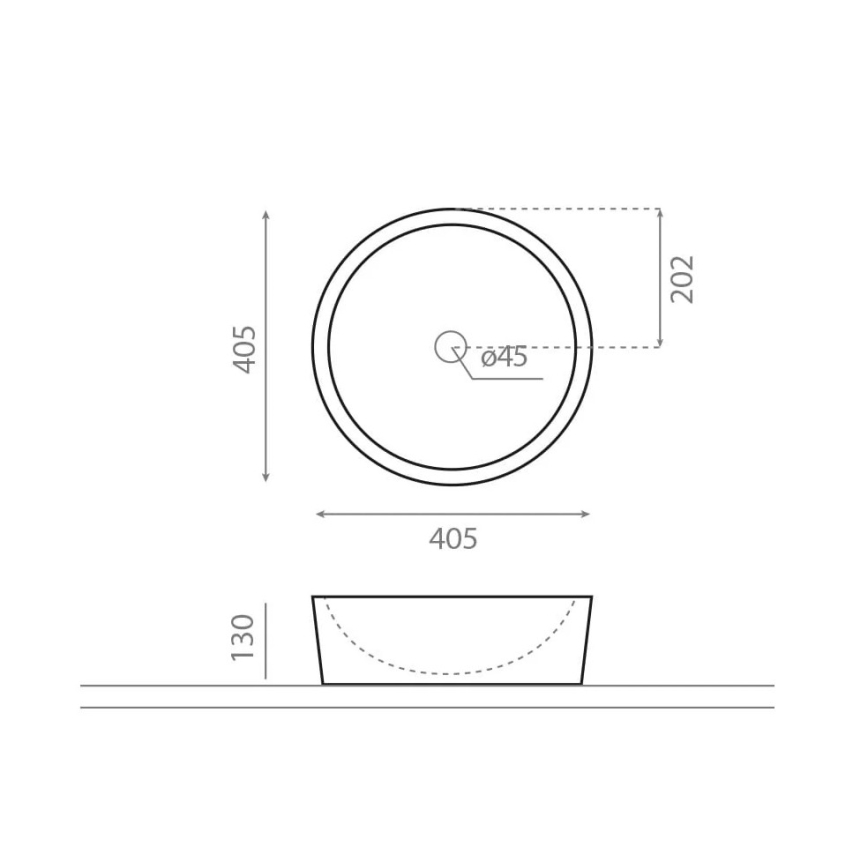 Bathco 00307 - Umývadlo na dosku DUAL pr. 40,5 cm kameň/béžová