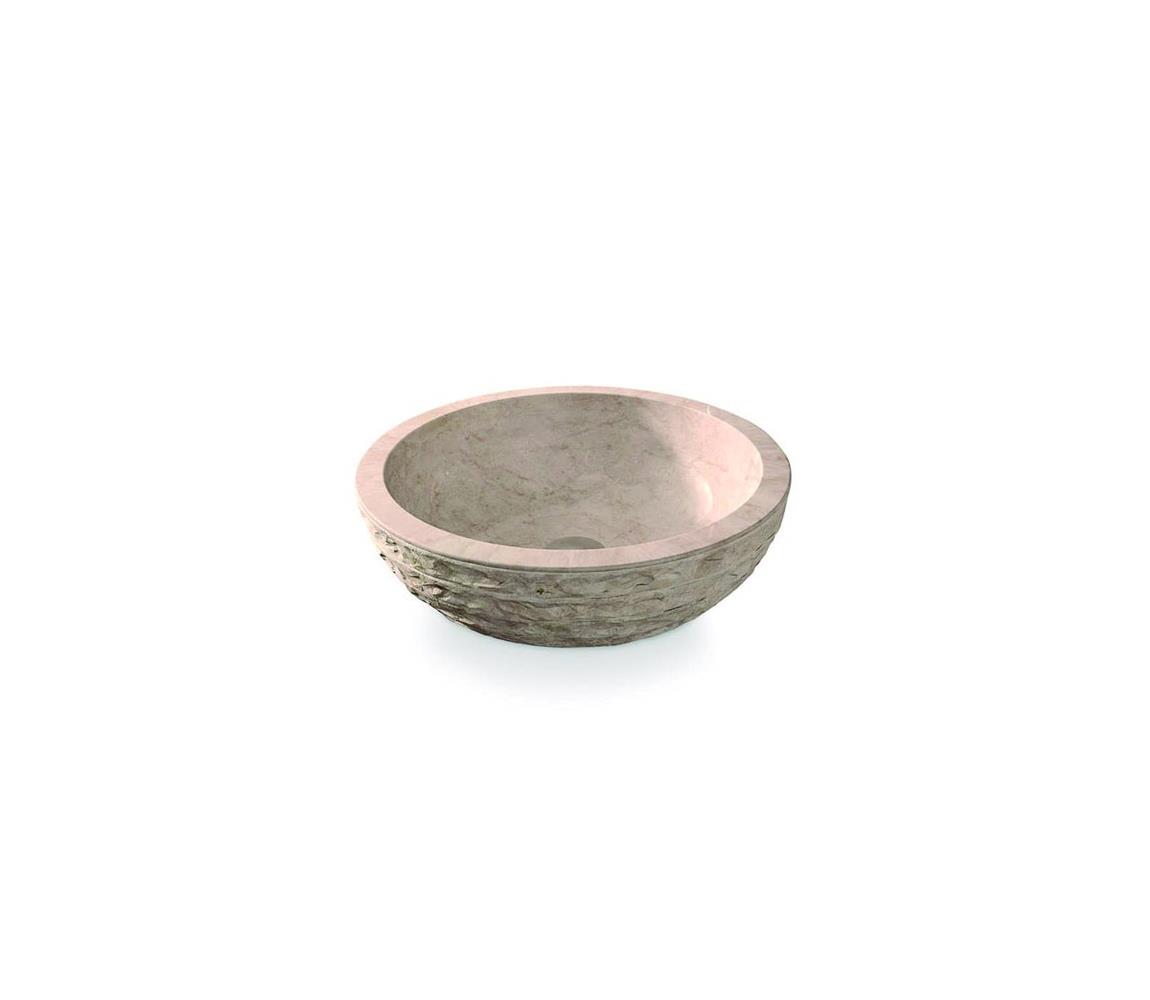Bathco 00318 - Umývadlo na dosku PUKET Ø 45 cm kameň/béžová 00318