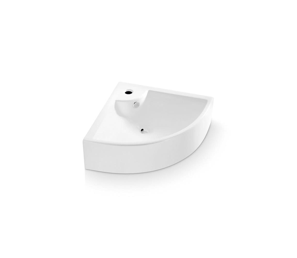 Bathco 0043 - Rohové závesné umývadlo OPORTO 64,5 x 47 cm porcelán/biela 0043