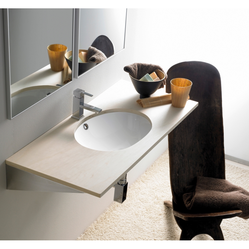 Bathco 0054 - Zapustené umývadlo MODENA 43,5x38,5 cm porcelán/biela