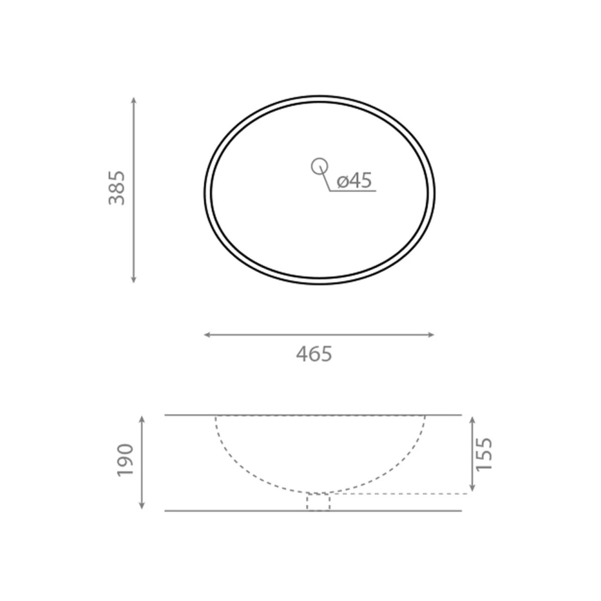 Bathco 0054 - Zapustené umývadlo MODENA 43,5x38,5 cm porcelán/biela