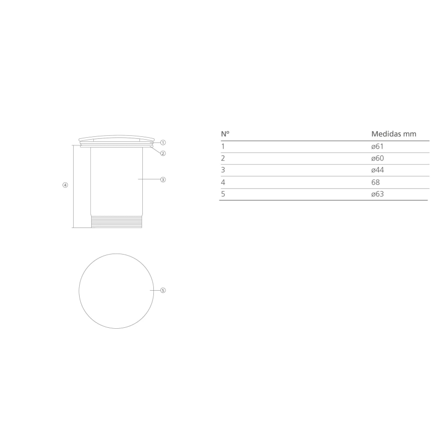 Bathco 0212BL - Umývadlová vpusť bez prepadového otvoru CLICK-CLACK, priemer 6 cm, matná biela