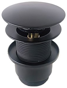 Bathco 0212NE - výpusť umývadla CLICK-CLACK bez prepadového otvoru, priemer 6 cm, matná čierna