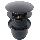 Bathco 0212NE - výpusť umývadla CLICK-CLACK bez prepadového otvoru, priemer 6 cm, matná čierna