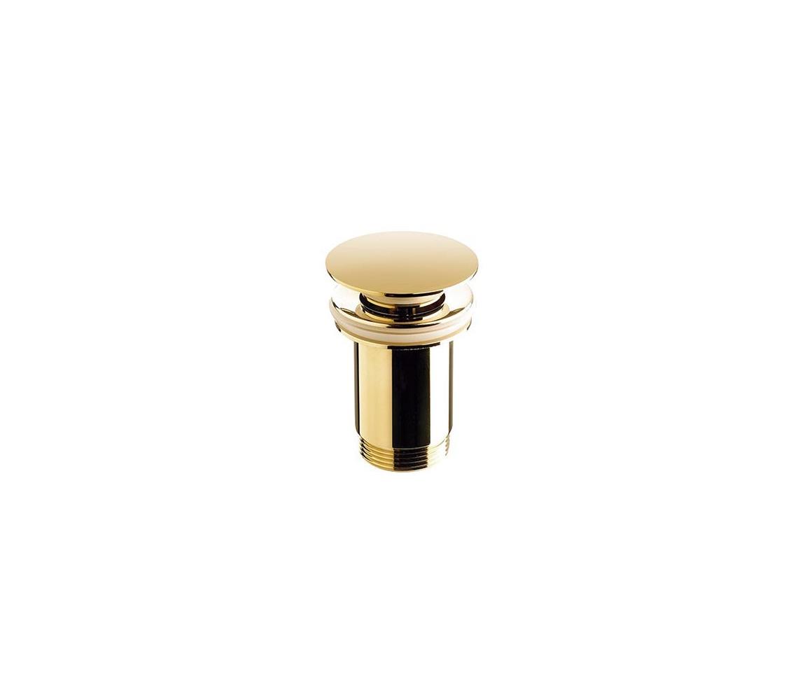 Bathco 0212OR - Umývadlová výpusť CLICK-CLACK bez prepadového otvoru, priemer 6 cm, zlatá 0212OR